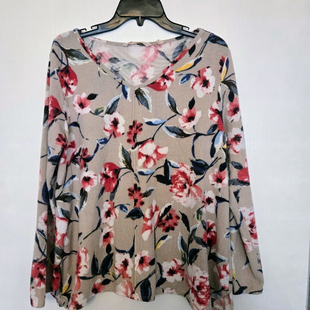 Soft Surroundings cozy L/S floral sweater Size L